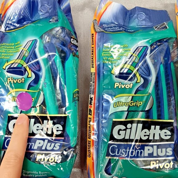 VTG gillette custom plus pivot Ultra Grip 30 total disposable razors NOS 3x10 Pk - Picture 3 of 4
